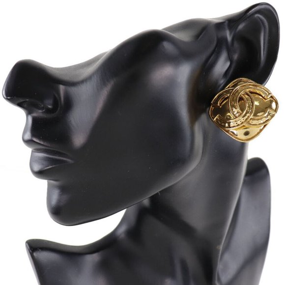 CHANEL vintage COCO Mark Earring Plated Gold Women - Picture 5 of 5